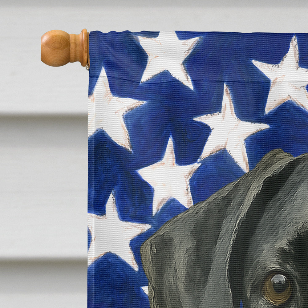 Black Great Dane American Flag House Flag