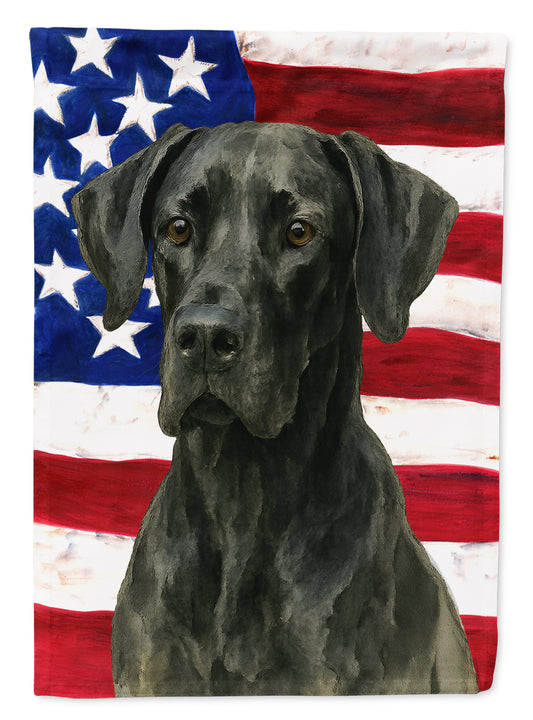 Buy this Black Great Dane American Flag Garden Flag