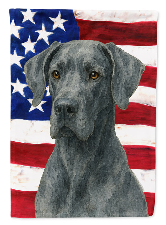 Buy this Blue Great Dane American Flag Garden Flag