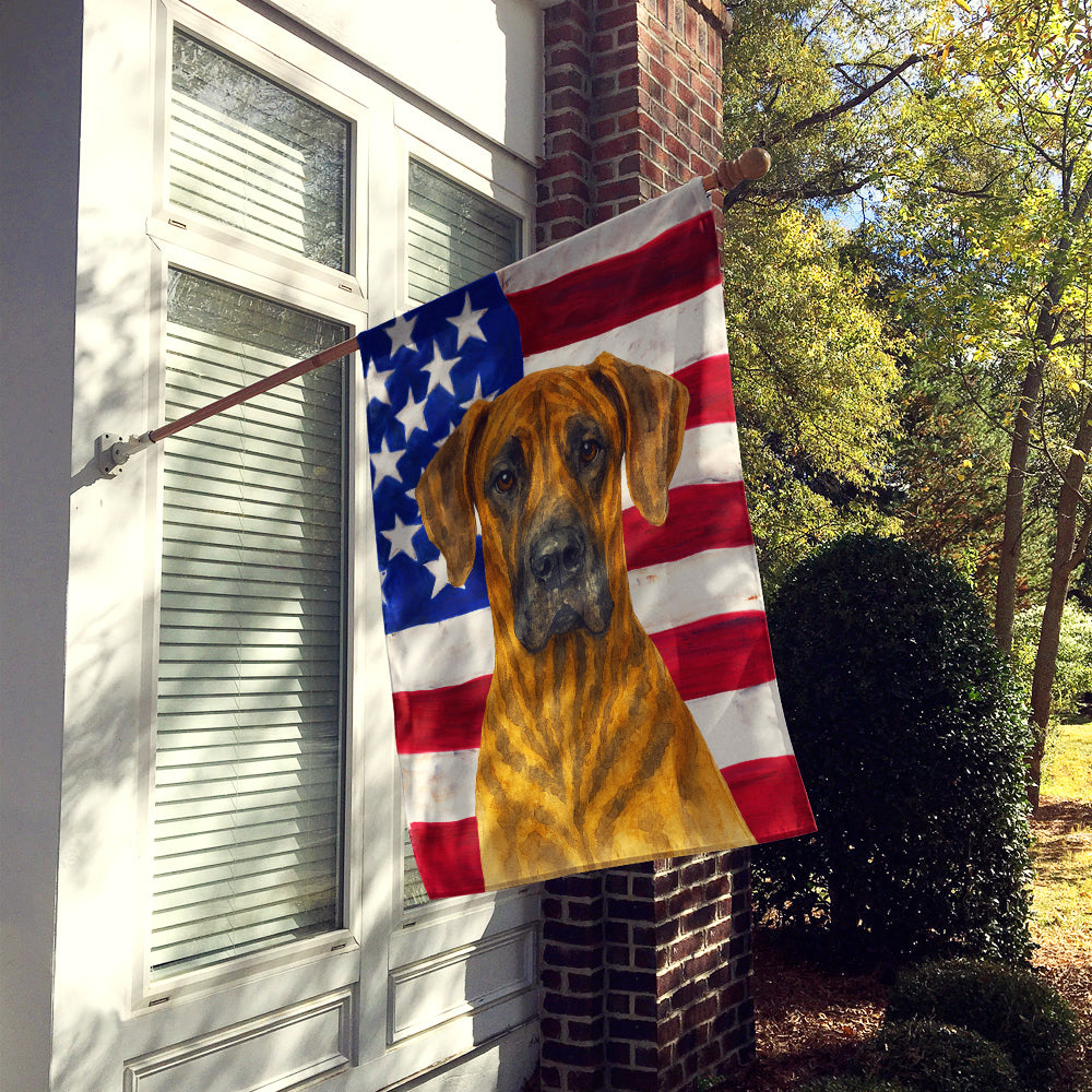 Brindle Great Dane American Flag House Flag