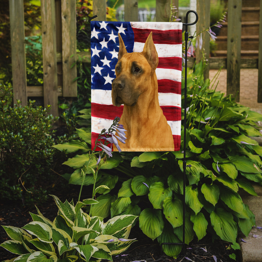 Fawn Great Dane American Flag Garden Flag