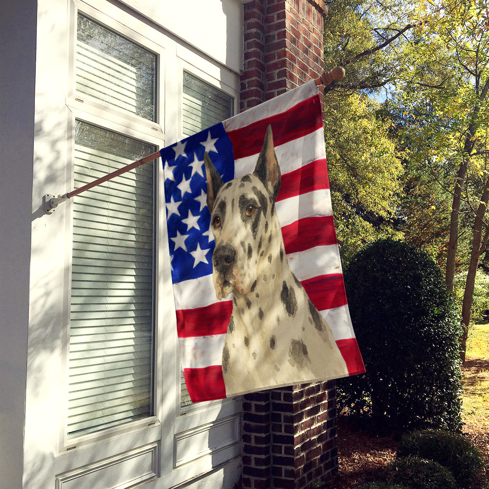 Harlequin Great Dane American Flag House Flag