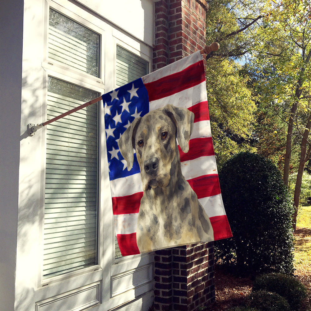 Merle Great Dane American Flag House Flag