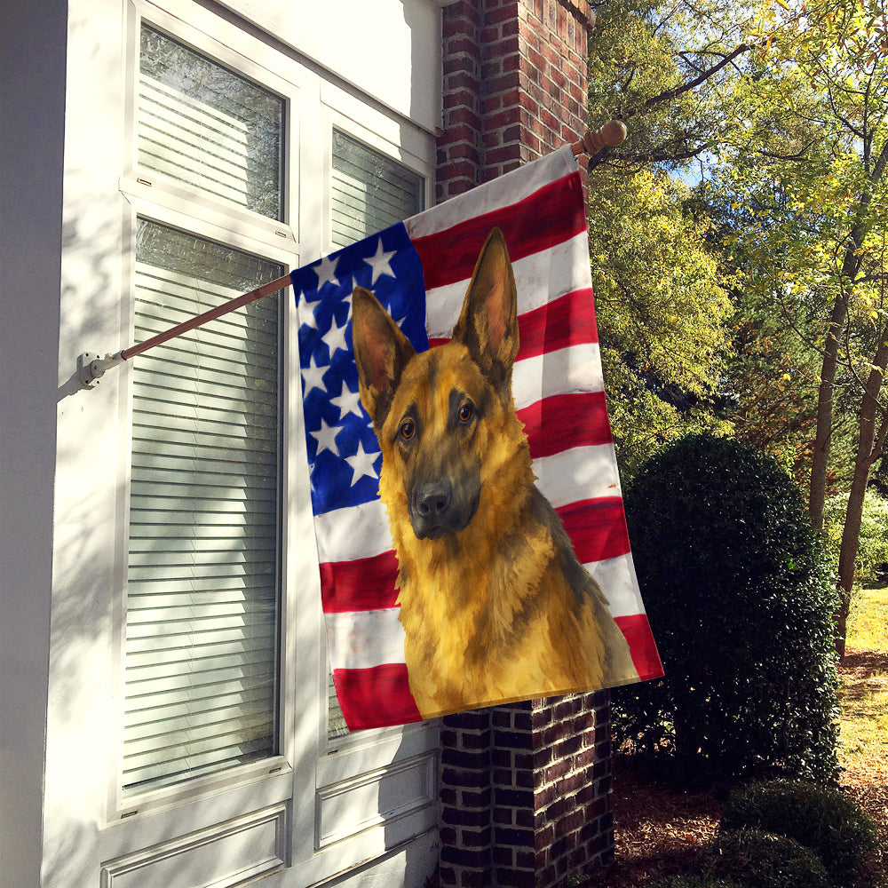 Sable German Shepherd American Flag House Flag
