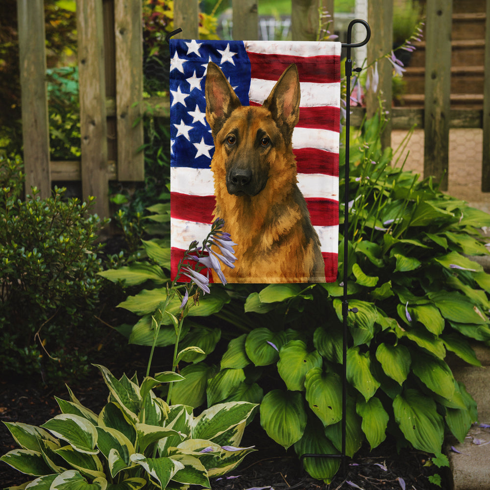 Sable German Shepherd American Flag Garden Flag