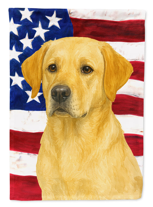 Buy this Yellow Labrador Retriever American Flag House Flag