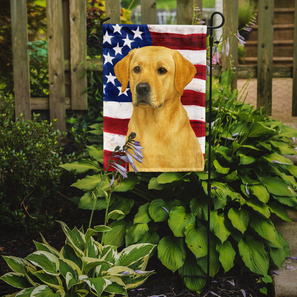 Yellow Labrador Retriever American Flag Garden Flag