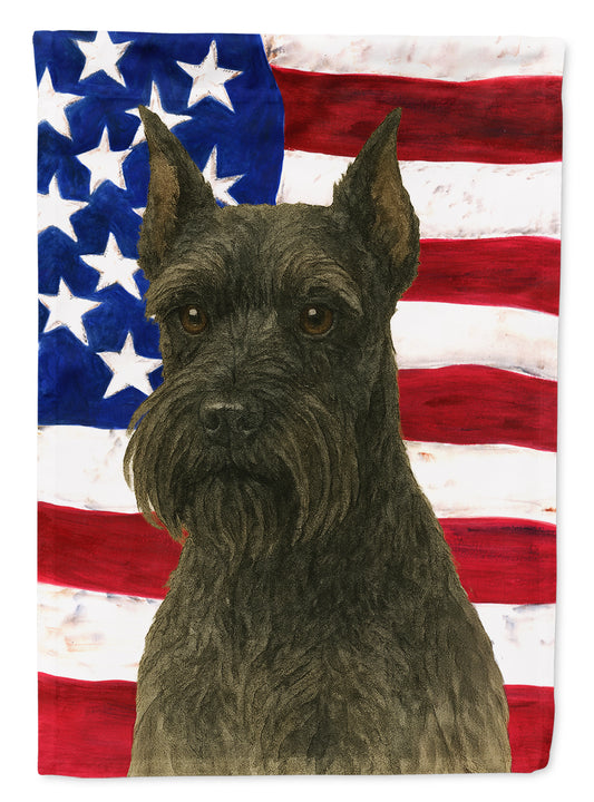 Buy this Black Schnauzer American Flag Garden Flag