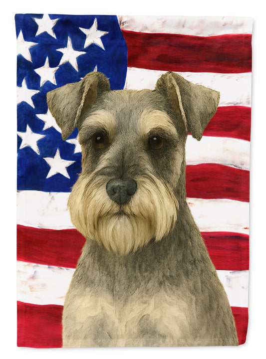 Buy this Schnauzer American Flag House Flag