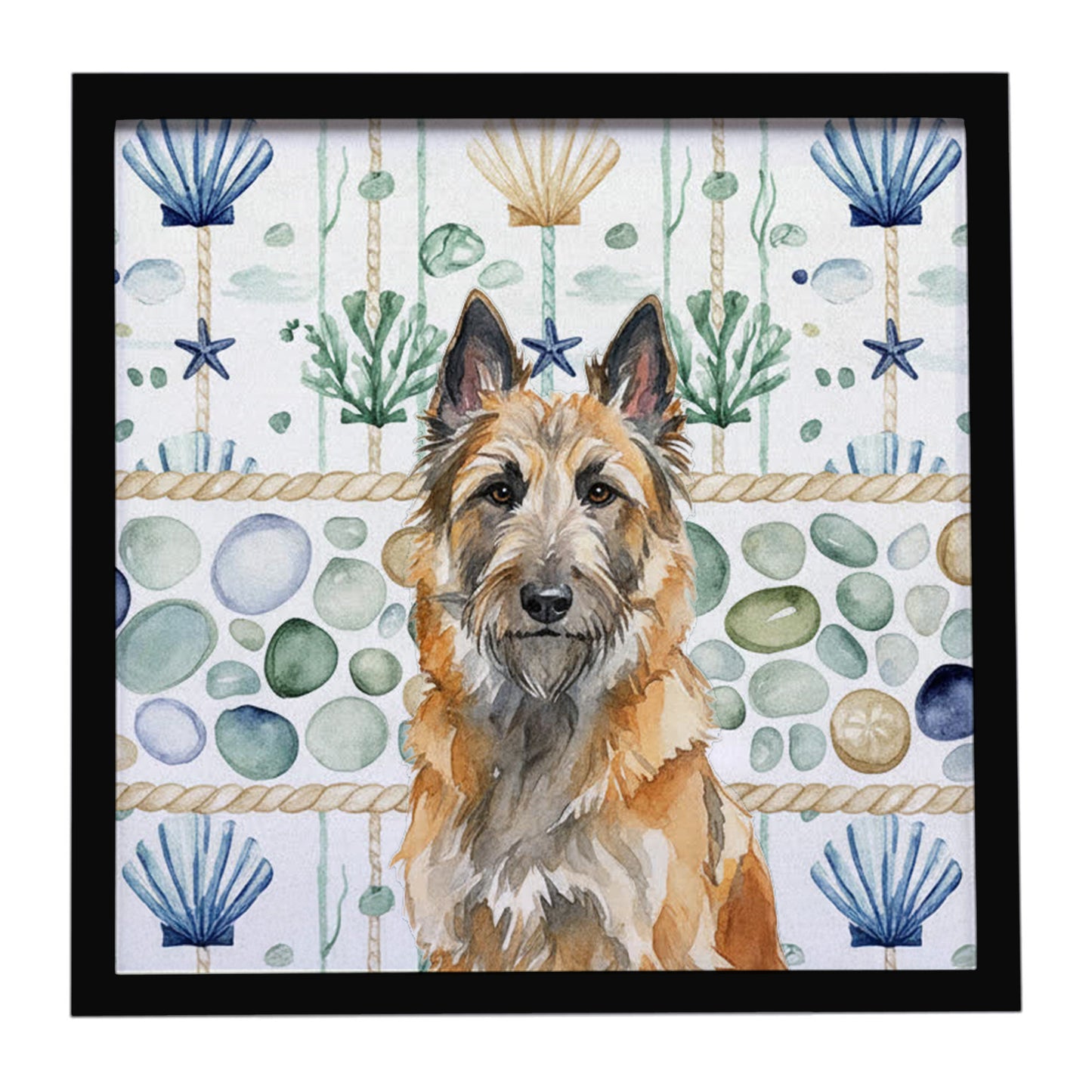 Buy this Belgian Laekenois Coastal Sea Glass Framed Metal Print