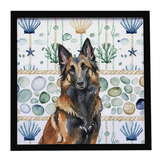 Buy this Belgian Tervuren Coastal Sea Glass Framed Metal Print