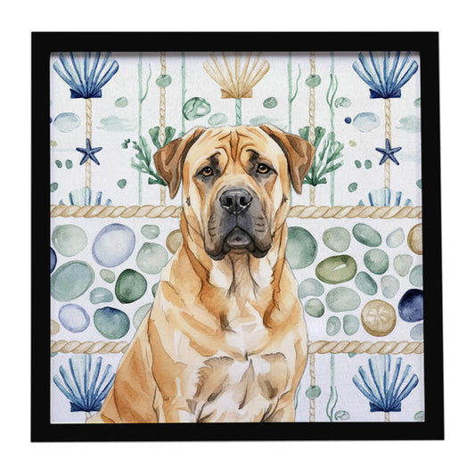 Buy this Fawn Boerboel Coastal Sea Glass Framed Metal Print
