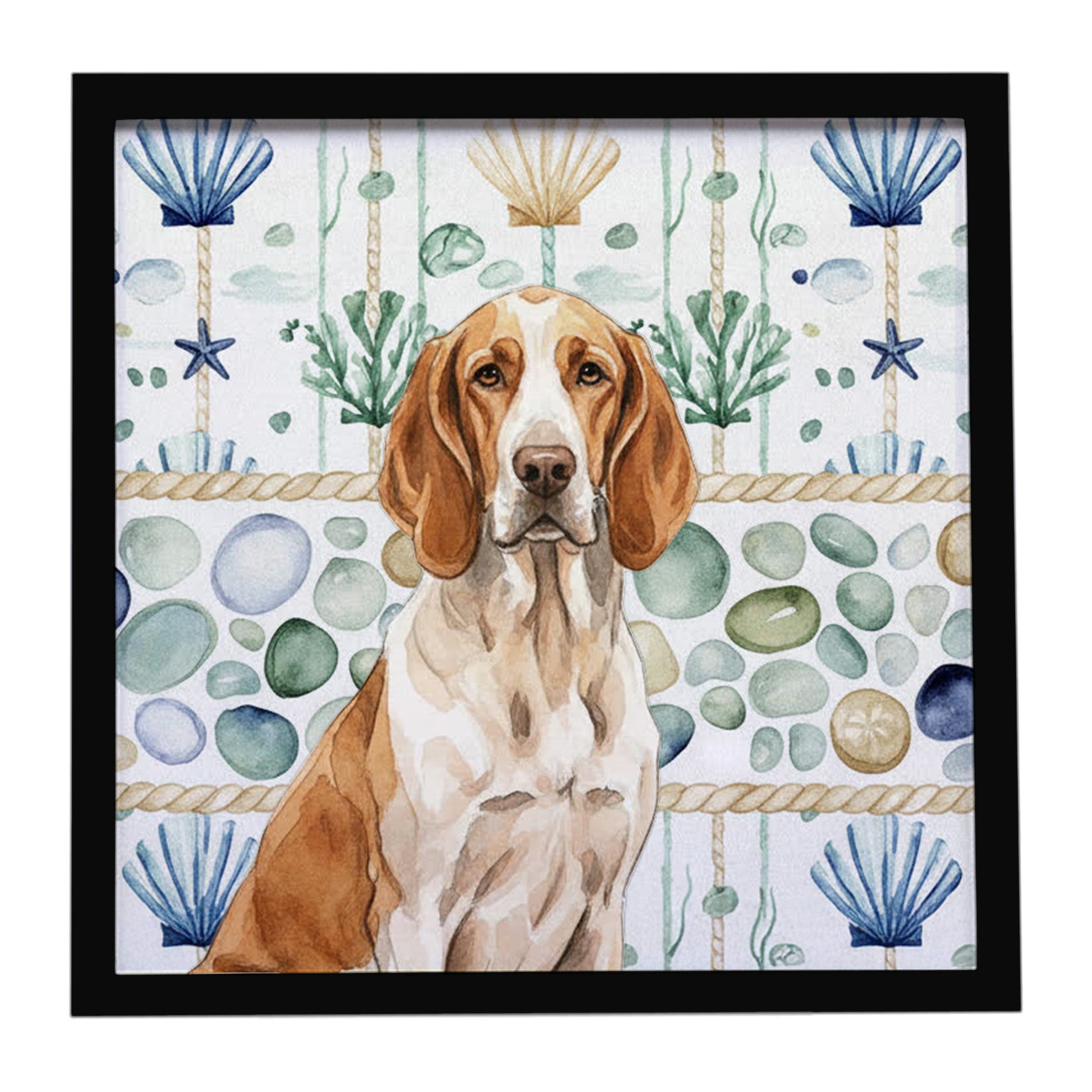 Buy this Bracco Italiano Coastal Sea Glass Framed Metal Print