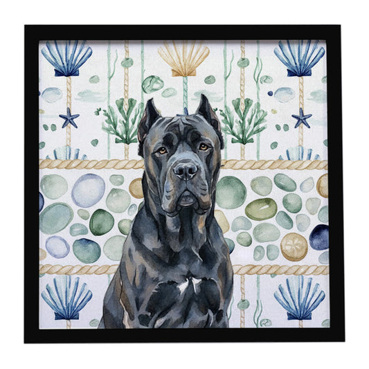 Buy this Cane Corso Coastal Sea Glass Framed Metal Print