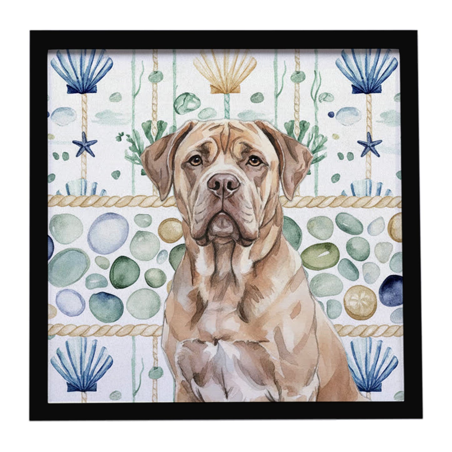 Buy this Isabella Dogue de Bordeaux Coastal Sea Glass Framed Metal Print