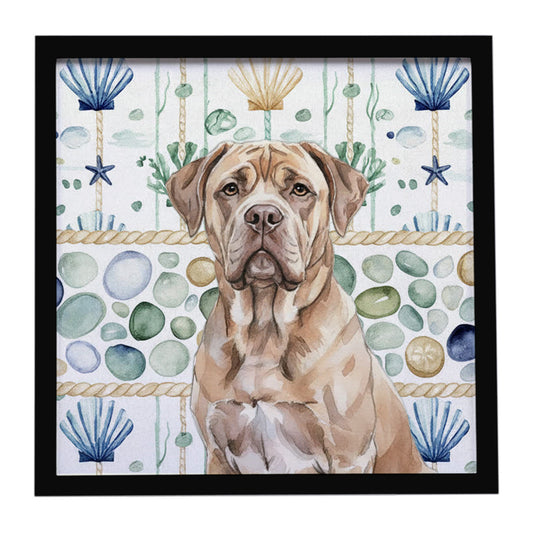 Buy this Isabella Dogue de Bordeaux Coastal Sea Glass Framed Metal Print