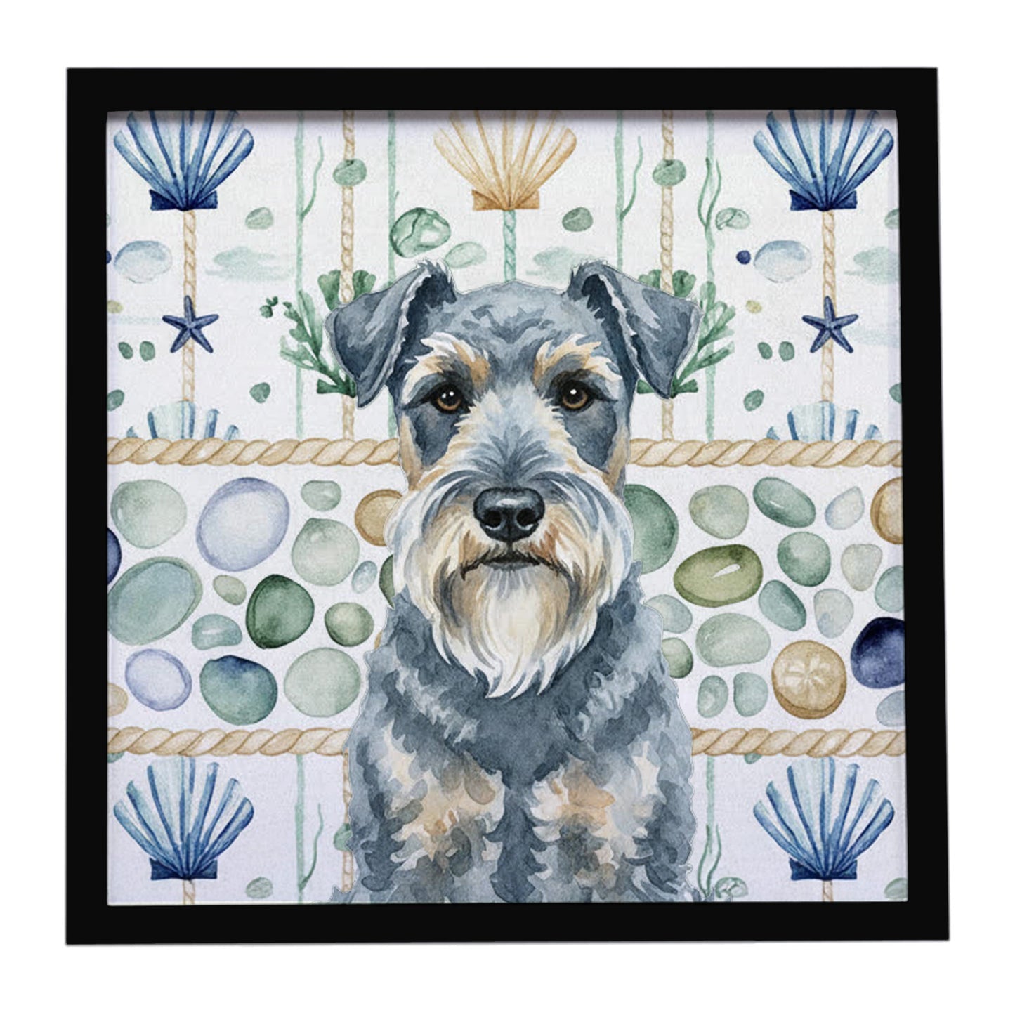 Buy this Kerry Blue Terrier Coastal Sea Glass Framed Metal Print