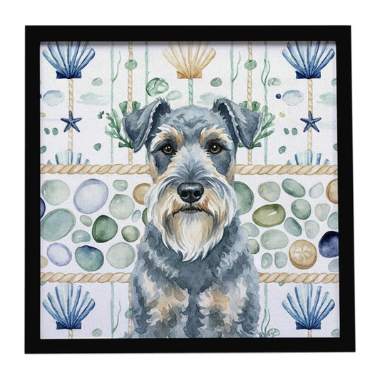 Buy this Kerry Blue Terrier Coastal Sea Glass Framed Metal Print