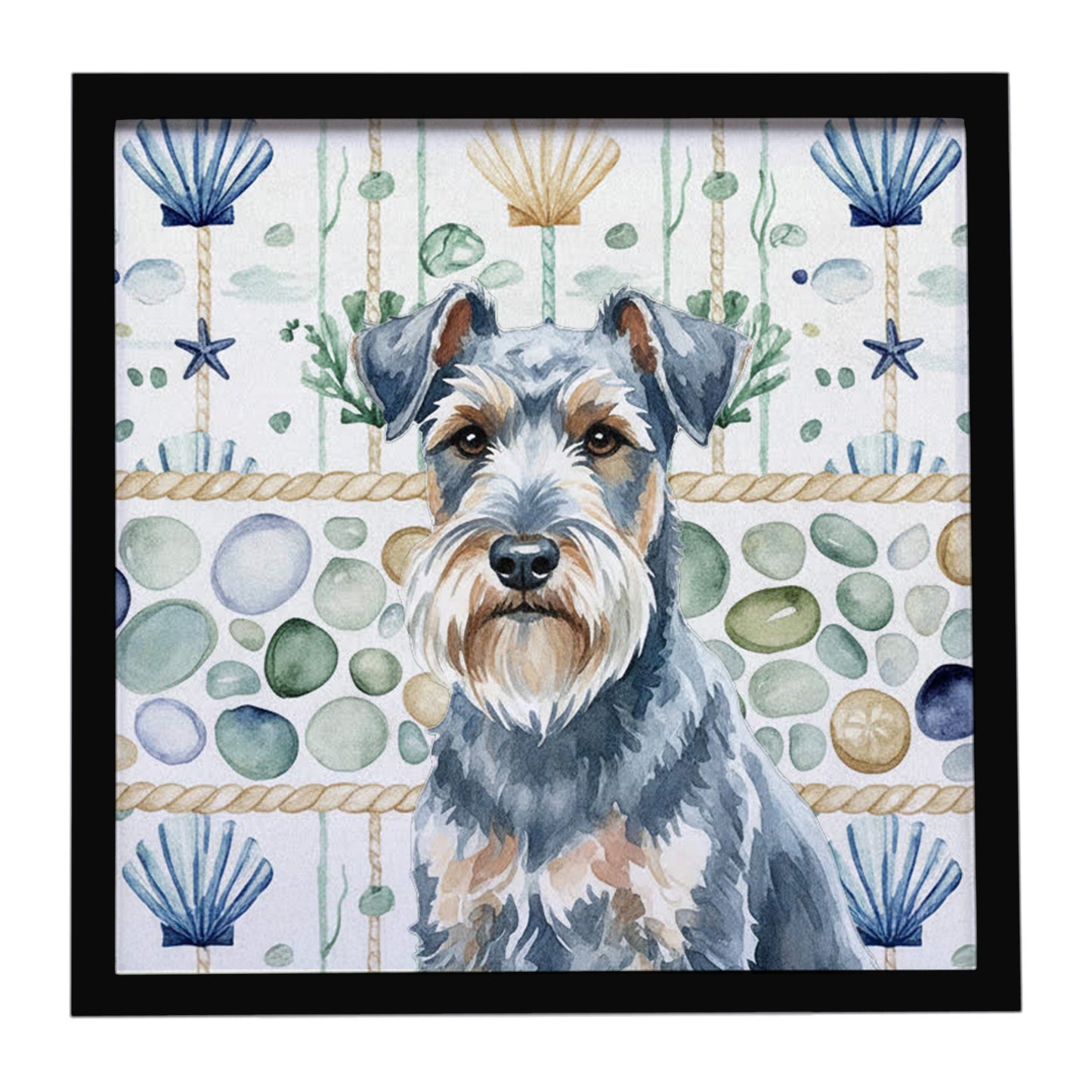Buy this Blue Lakeland Terrier Coastal Sea Glass Framed Metal Print