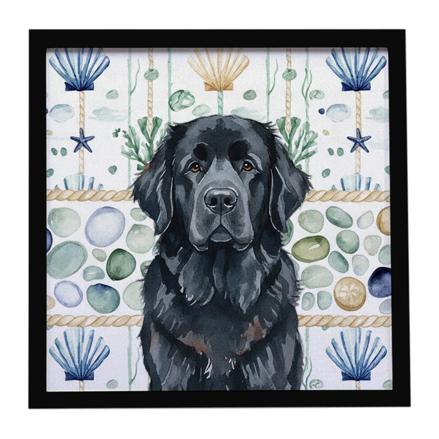 Buy this Black Newfoundland Coastal Sea Glass Framed Metal Print