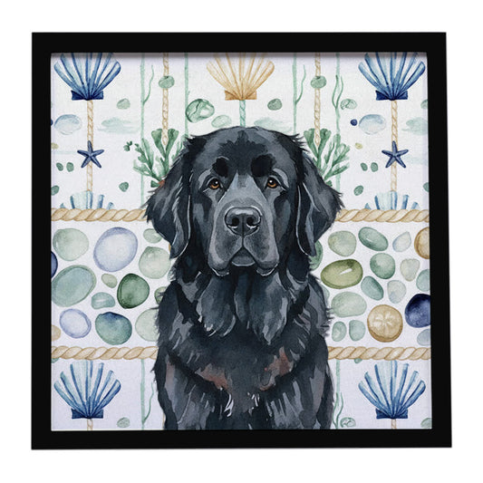 Buy this Black Newfoundland Coastal Sea Glass Framed Metal Print