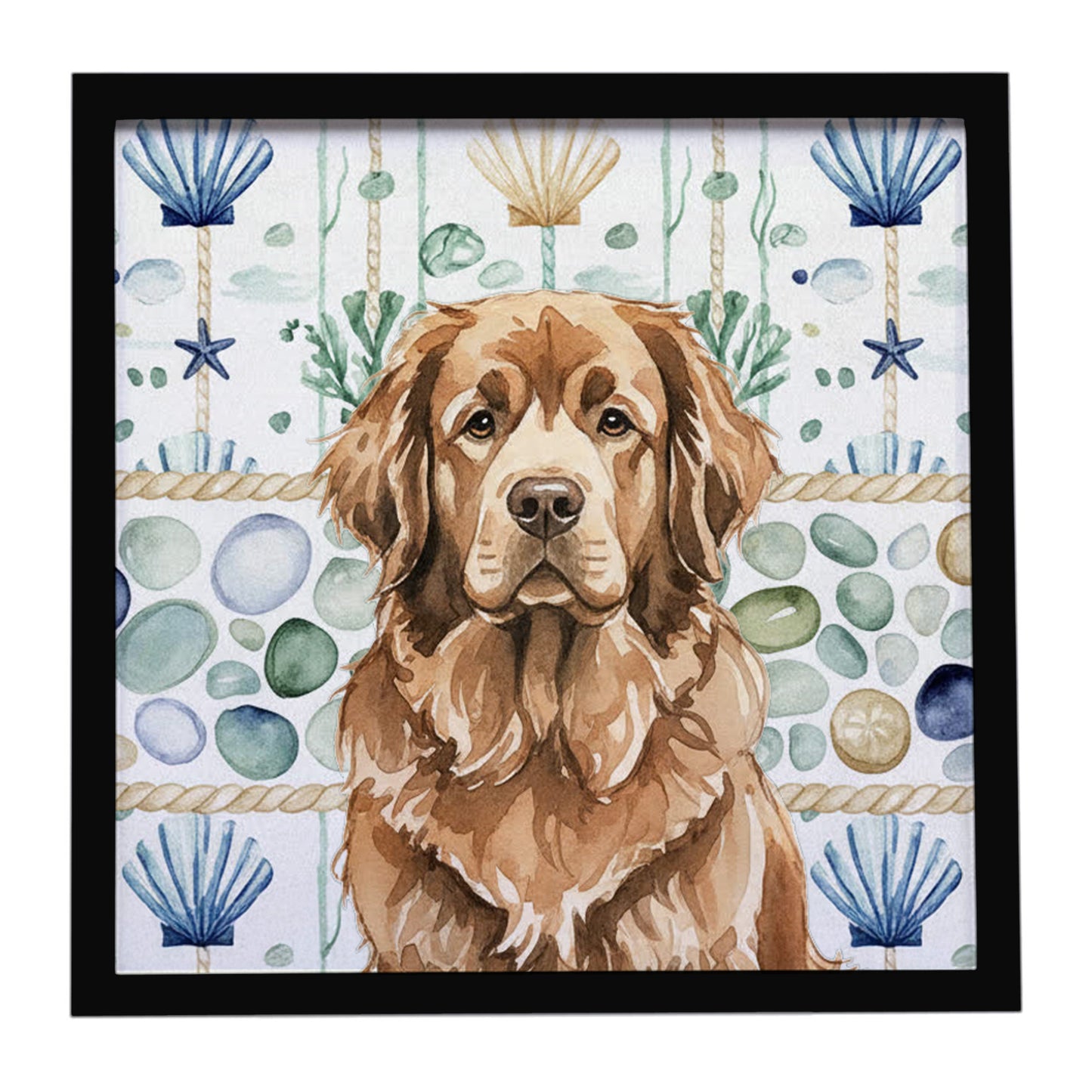 Buy this Brown Newfoundland Coastal Sea Glass Framed Metal Print