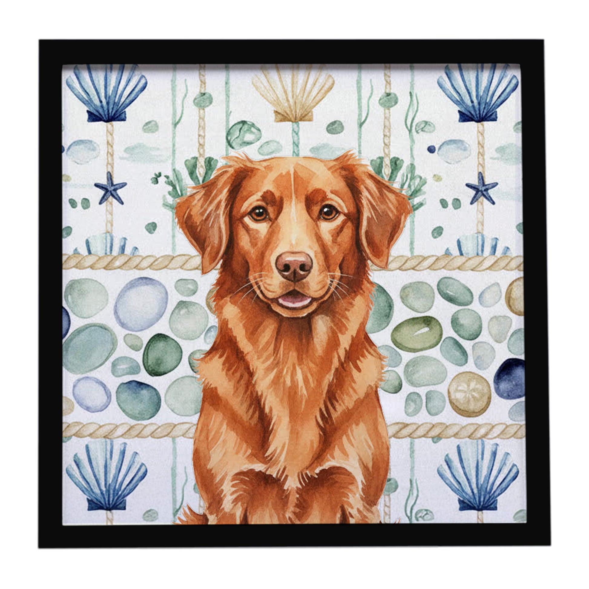 Buy this Copper Nova Scotia Duck Tolling Retriever Coastal Sea Glass Framed Metal Print