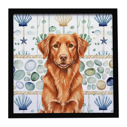 Buy this Copper Nova Scotia Duck Tolling Retriever Coastal Sea Glass Framed Metal Print