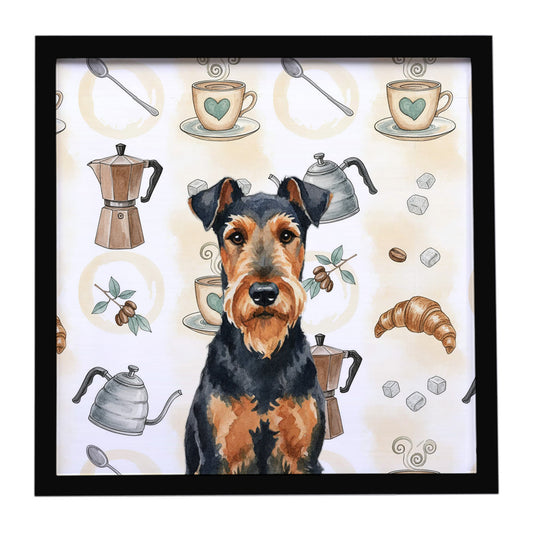 Buy this Airedale Terrier Coffee Bar Framed Metal Print
