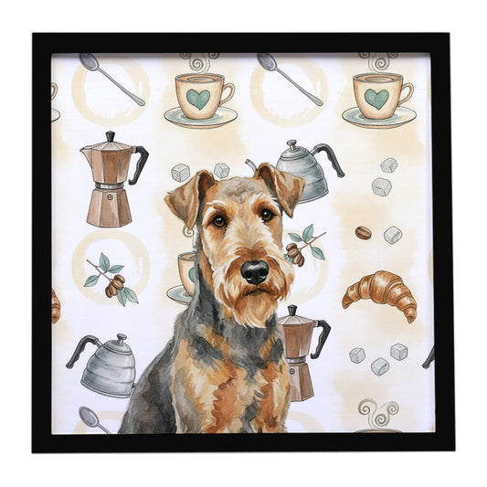 Buy this Grizzle Airedale Terrier Coffee Bar Framed Metal Print