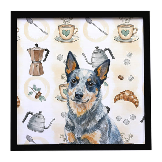 Buy this Blue Heeler Australian Cattle Dog Coffee Bar Framed Metal Print