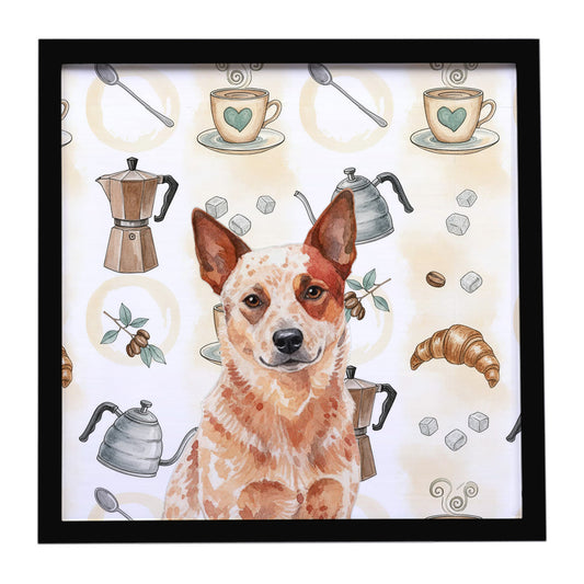 Buy this Red Heeler Australian Cattle Dog Coffee Bar Framed Metal Print