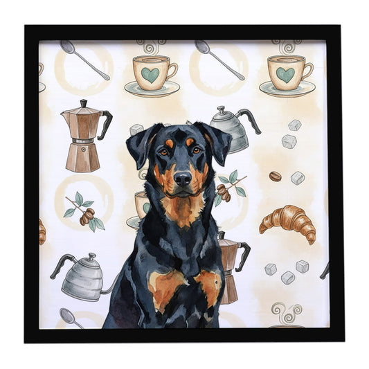 Buy this Beauceron Coffee Bar Framed Metal Print