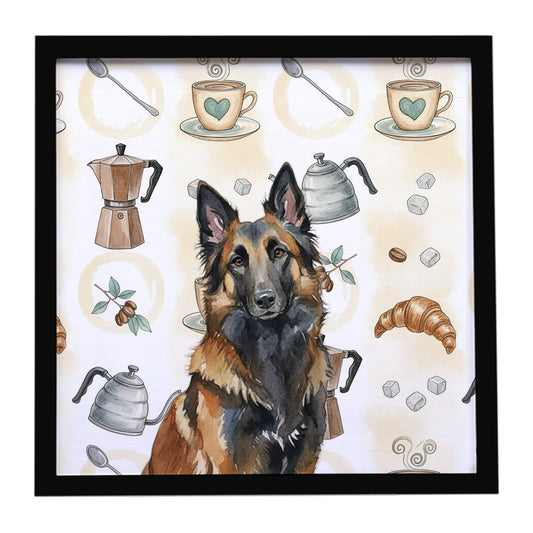 Buy this Belgian Tervuren Coffee Bar Framed Metal Print