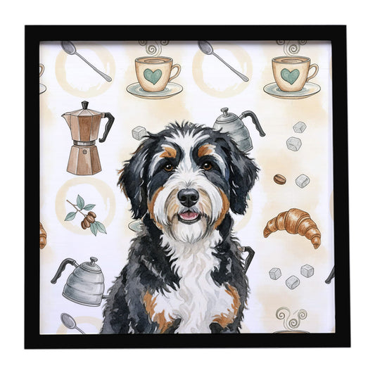 Buy this Berndoodle Coffee Bar Framed Metal Print