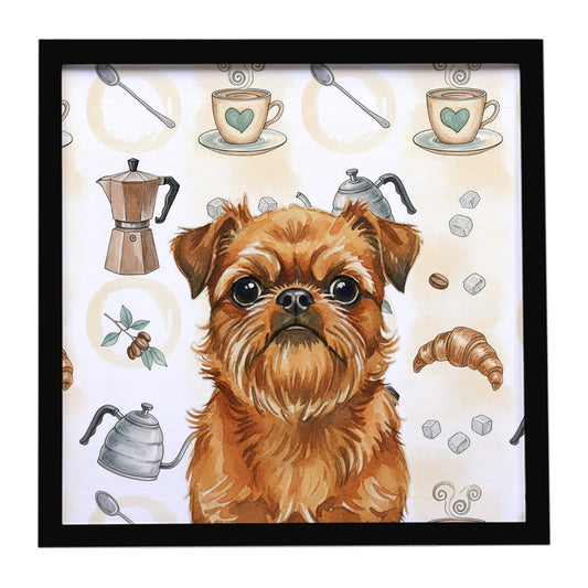 Buy this Belge Brussels Griffon Coffee Bar Framed Metal Print