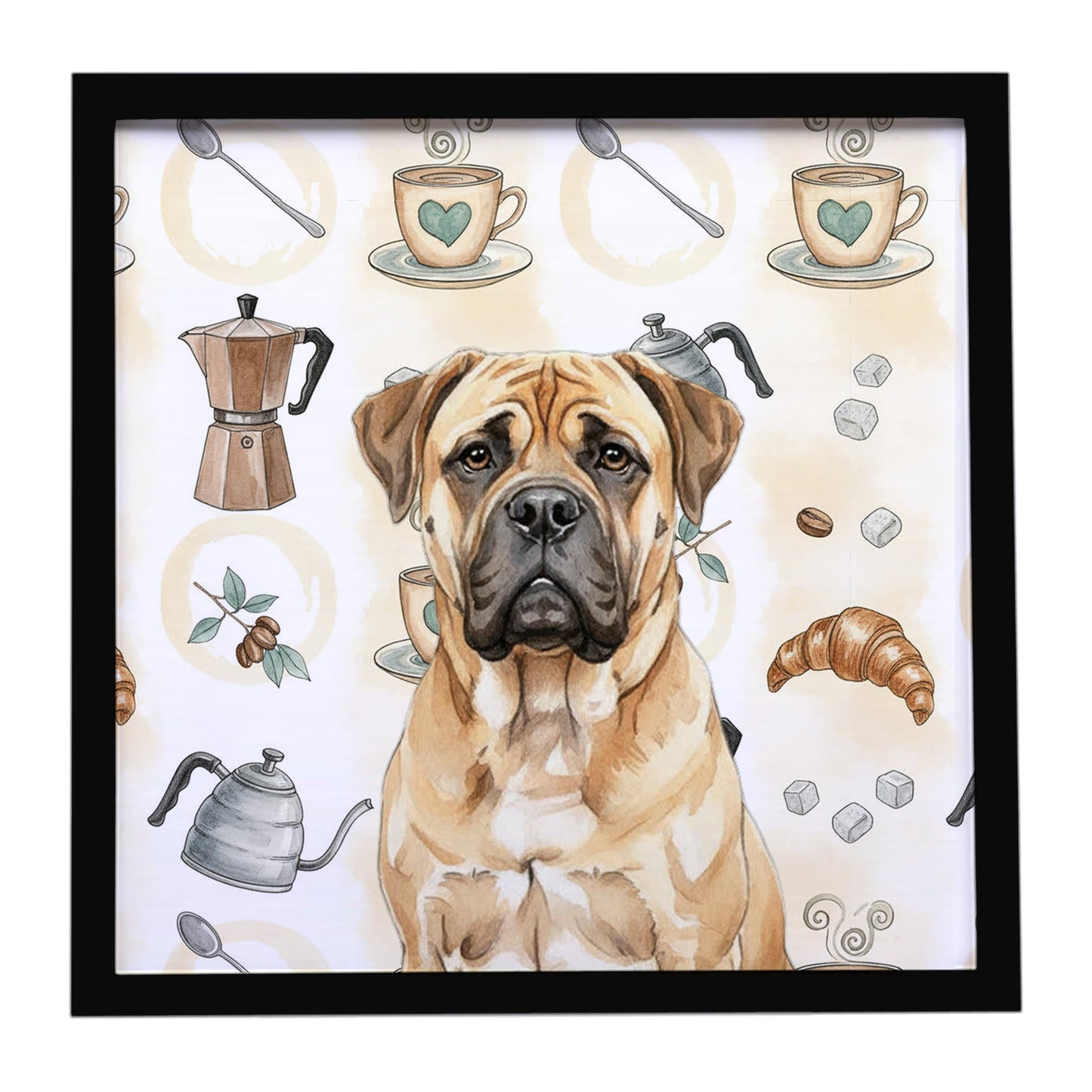 Buy this Bullmastiff Coffee Bar Framed Metal Print