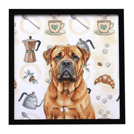 Buy this Red Bullmastiff Coffee Bar Framed Metal Print
