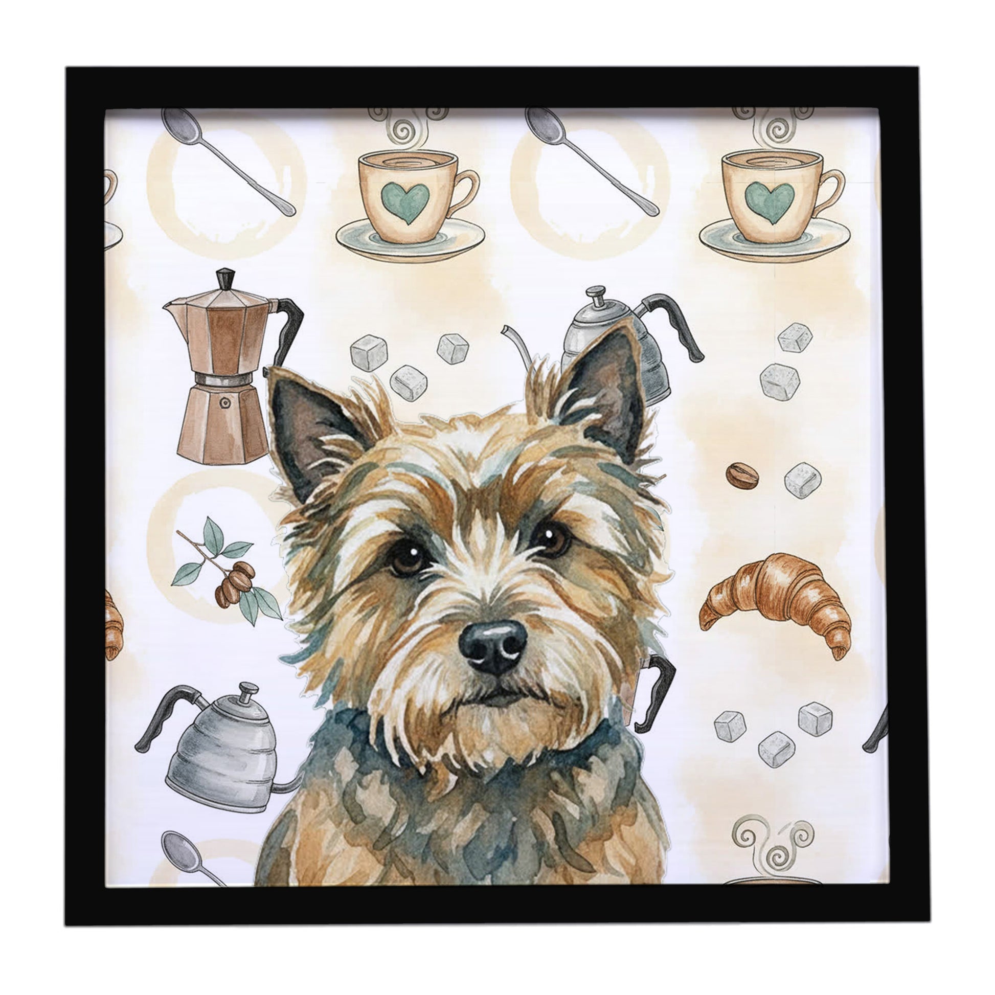Buy this Cairn Terrier Coffee Bar Framed Metal Print