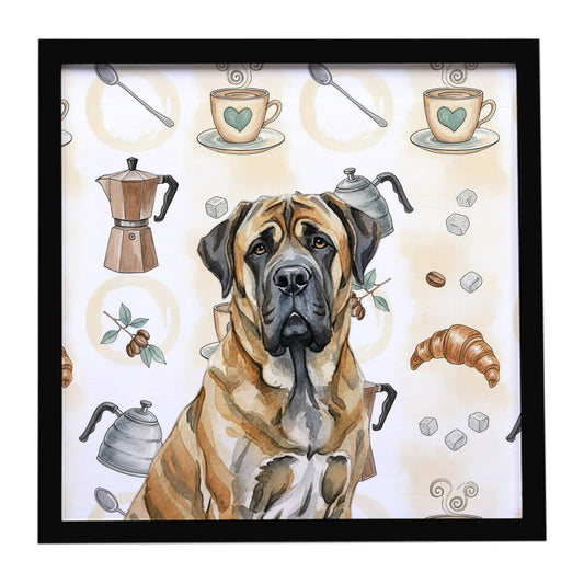 Buy this Brindle English Mastiff Coffee Bar Framed Metal Print
