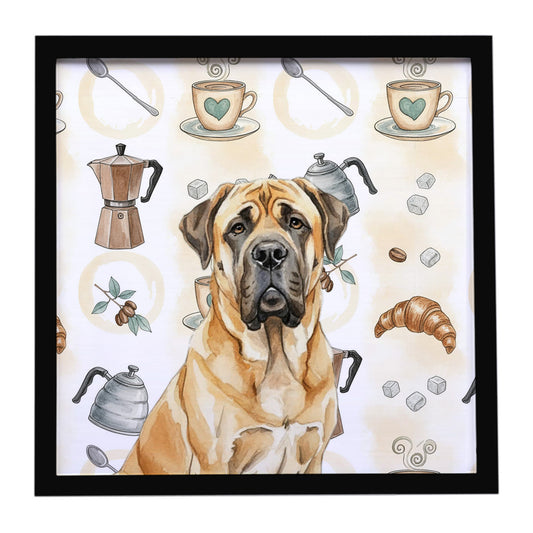 Buy this Fawn English Mastiff Coffee Bar Framed Metal Print