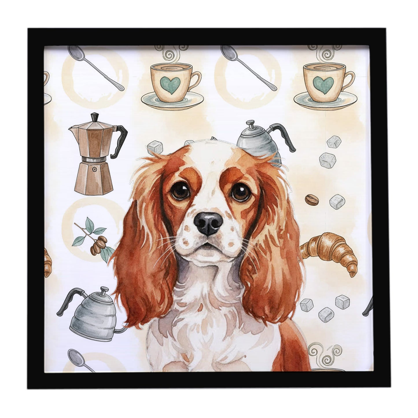 Buy this Blenheim English Toy Spaniel Coffee Bar Framed Metal Print