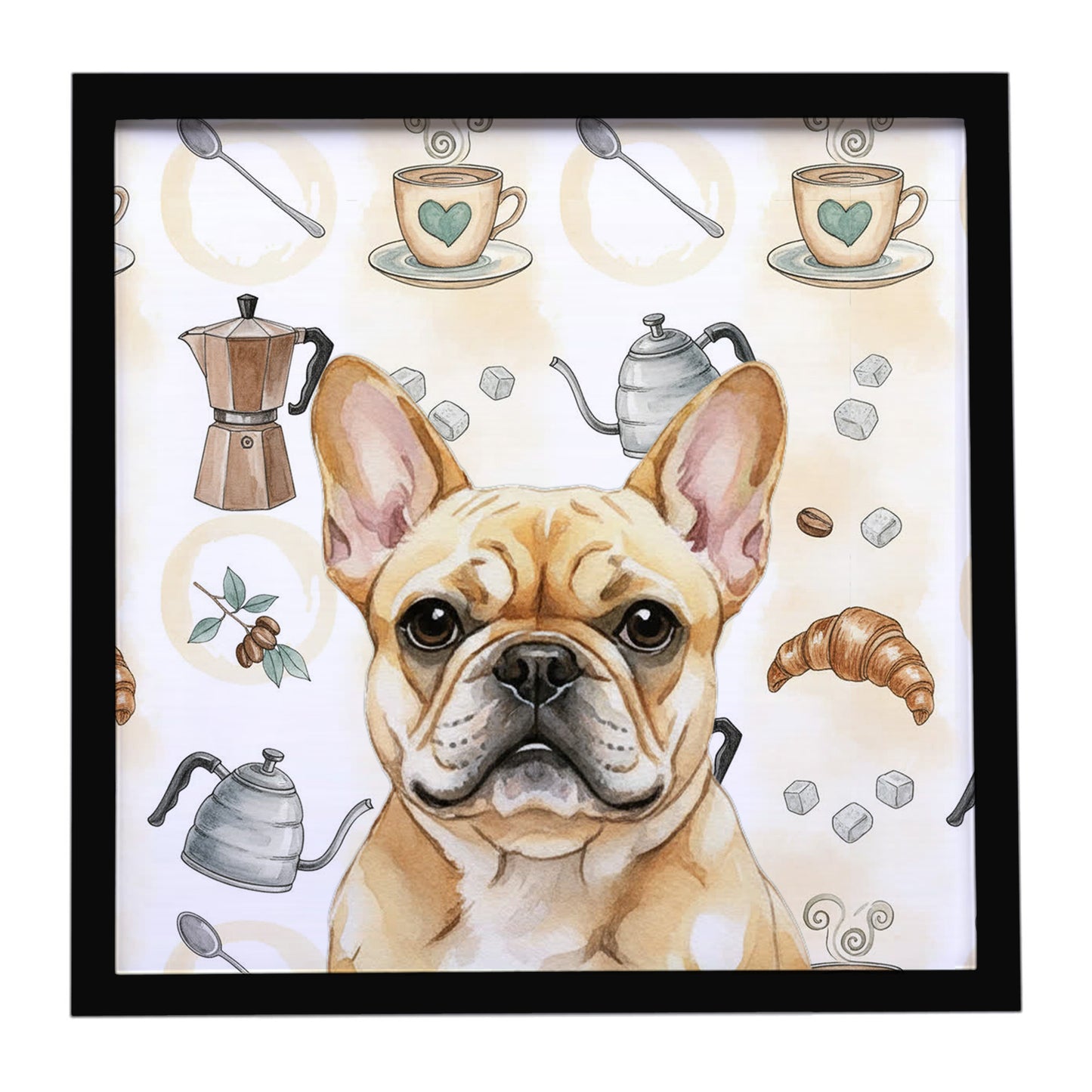 Buy this Fawn French Bulldog Coffee Bar Framed Metal Print