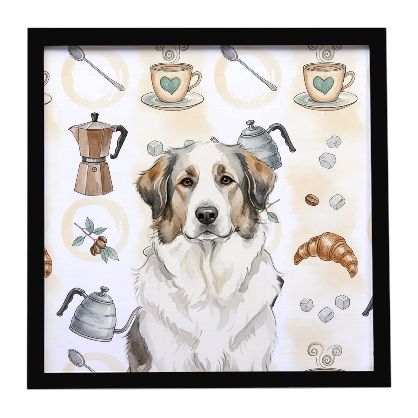 Buy this Badger Great Pyrenees Coffee Bar Framed Metal Print