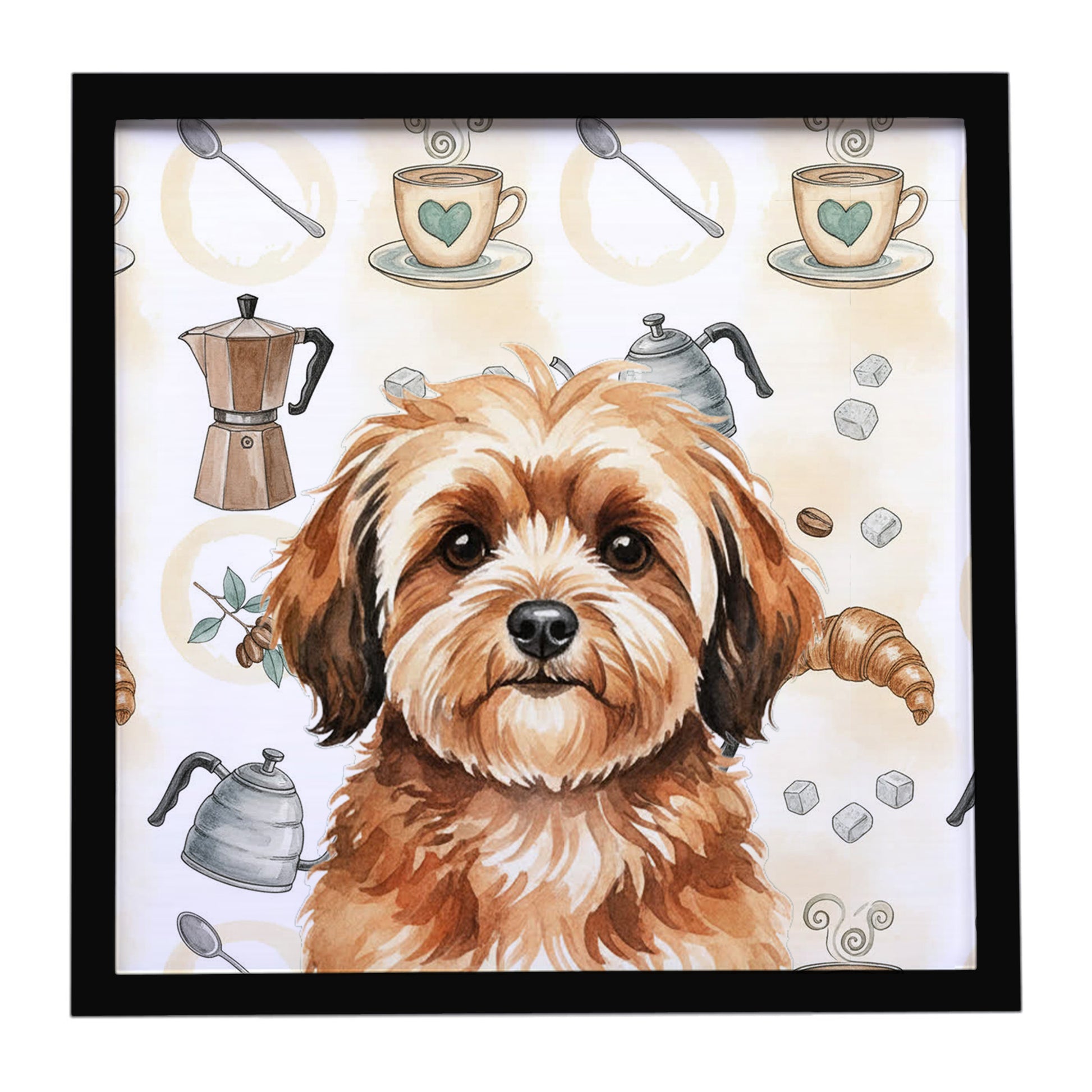 Buy this Sable Havanese Coffee Bar Framed Metal Print