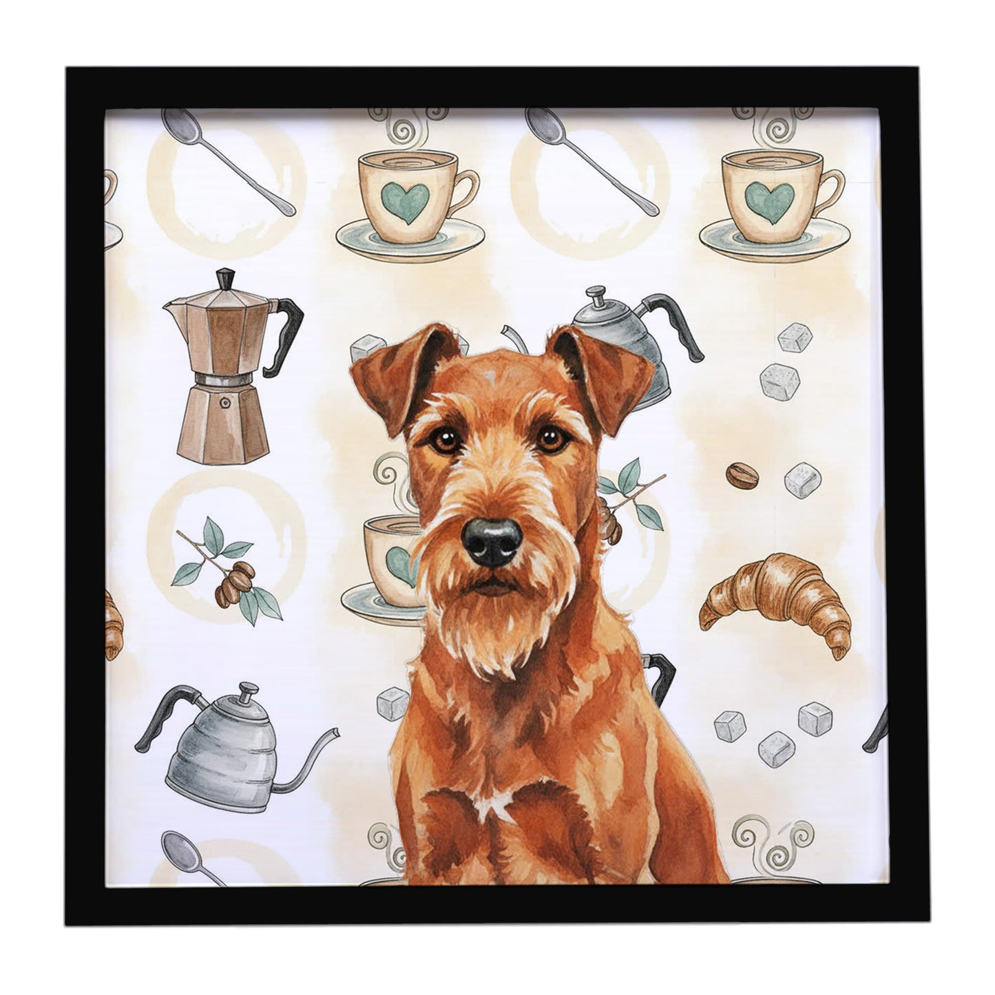 Buy this Irish Terrier Coffee Bar Framed Metal Print