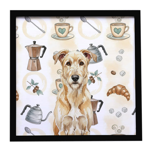 Buy this Wheaten Irish Wolfhound Coffee Bar Framed Metal Print