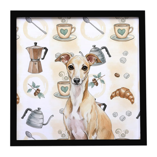 Buy this Fawn Italian Greyhound Coffee Bar Framed Metal Print