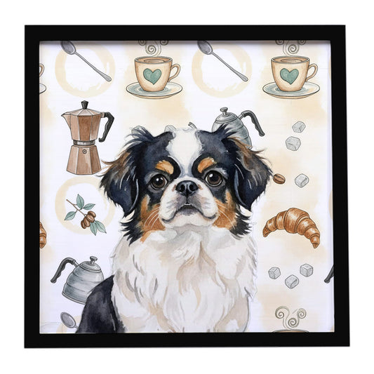 Buy this Tricolor Japanese Chin Coffee Bar Framed Metal Print