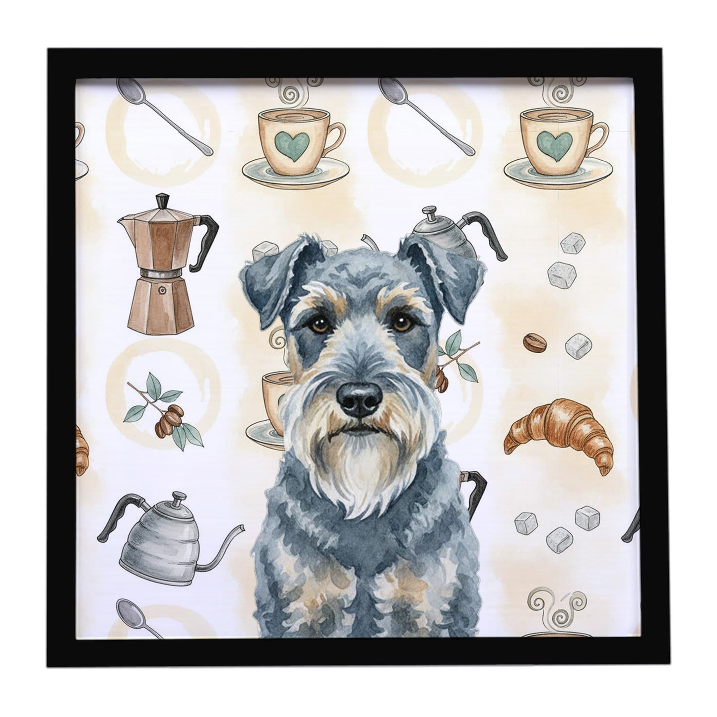 Buy this Kerry Blue Terrier Coffee Bar Framed Metal Print